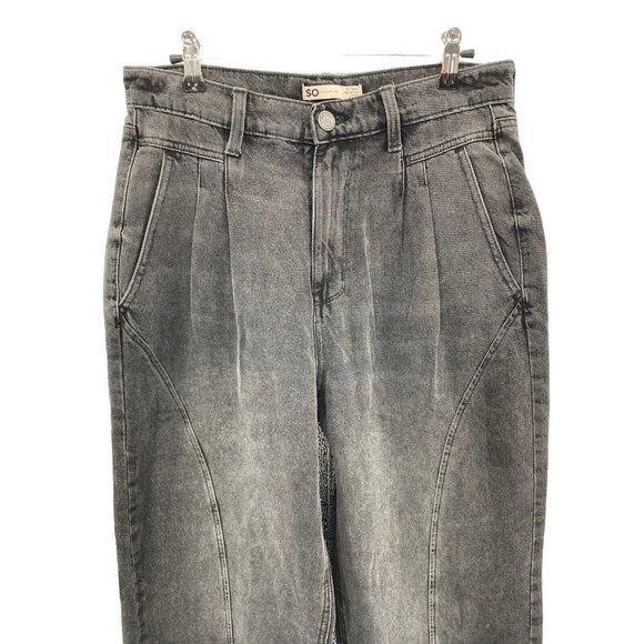 SO Goods For Life Highest Rise Baggy Black Grey‎ Jean Juniors 11/30 Distressed - Picture 5 of 8